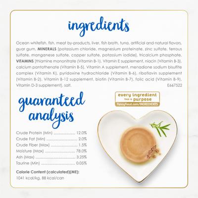 Comida húmeda para gatos Classic Ocean Whitefish & Tuna Feast, lata de 3 oz, caja de 24