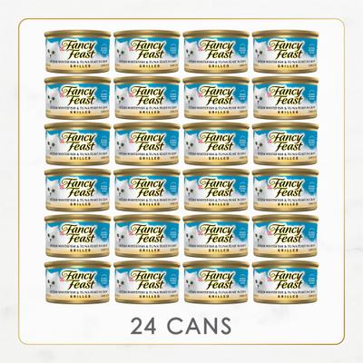 Grilled Ocean Whitefish & Tuna Feast in Gravy Canned Cat Food, 3-oz, case of 24