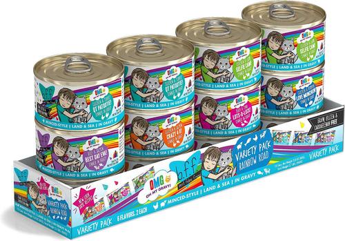 OMG Stir It Up! Chicken & Salmon in Gravy Wet Canned Cat Food, 5.5-oz can, case of 8