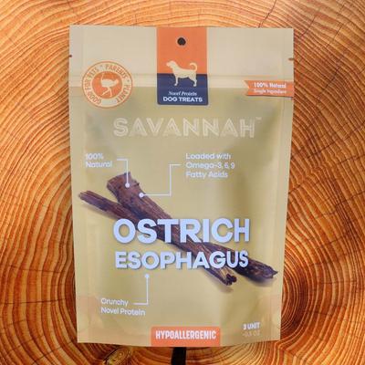 Crunchy Ostrich Esophagus Cuts Dog Treats, 3 count