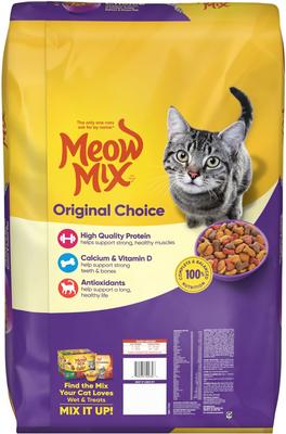 Bundle: Meow Mix Original Choice Dry Food + Friskies Shreds in Gravy Variety Pack Canned Cat Food