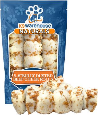 5 to 6-in Beef Cheek Rolls Bully Dusted Dog treats, 4 count