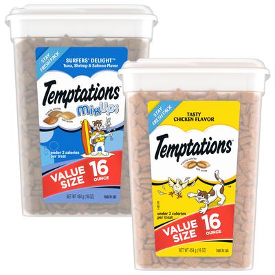 Bundle: Temptations MixUps Surfers' Delight Flavor + Classic Tasty Chicken Flavor Cat Treats