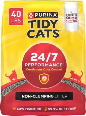 Bundle: Tidy Cats 24/7 Performance Scented Non-Clumping Clay Litter + Meow Mix Original Choice Dry Cat Food