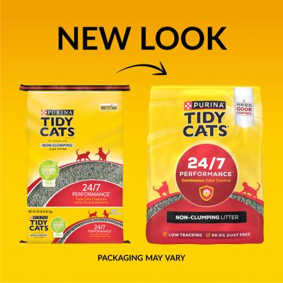 Bundle: Tidy Cats 24/7 Performance Scented Non-Clumping Clay Litter + Meow Mix Original Choice Dry Cat Food