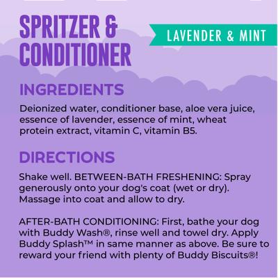 Bundle: Buddy Wash Original Lavender & Mint Dog Spritzer & Conditioner & Buddy Wash Original Lavender & Mint Dog Shampoo & Conditioner, 16-fl oz bottle