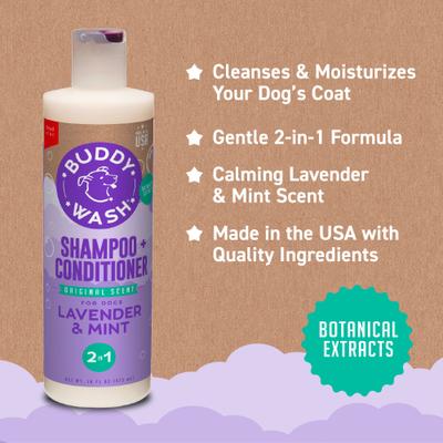 Original Lavender & Mint Dog Shampoo & Conditioner, 16-fl oz bottle, bundle of 2