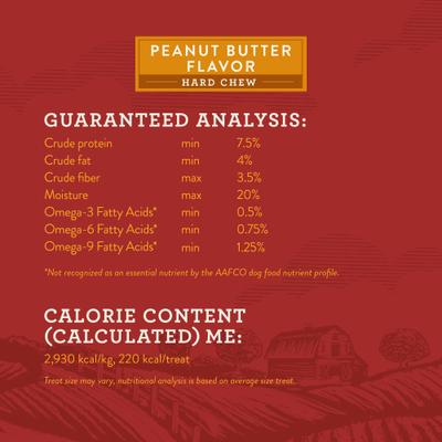 Golosinas Hearty Bones con sabor a mantequilla de maní, bolsa de 16 oz