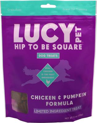 Hip To Be Square Duck & Pumpkin Formula Grain-Free Dog Treats, 6-oz bag
