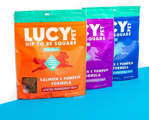 Hip To Be Square Salmon & Pumpkin Formula Grain-Free Dog Treats, 6-oz bag