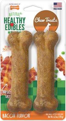 Healthy Edibles All-Natural Long Lasting Bacon Dog Chew Treats, Medium, 1 count