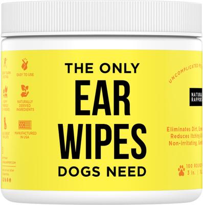 The Only Dog Ear Wipes, 100 count