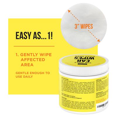 The Only Dog Ear Wipes, 100 count