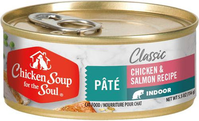 Indoor Chicken & Salmon Recipe Pate Canned Cat Food, 5.5-oz, case of 24