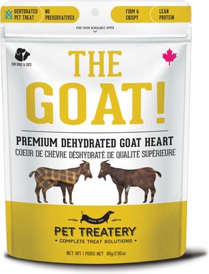 Goat Heart - Premios deshidratados sin cereales para perros y gatos (bolsa de 79 g)