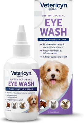 Plus Antimicrobial Eye Wash for Dogs, Cats, Horses & Small Pets, 3-fl oz bottle