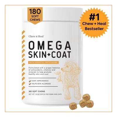 Suplemento Omega Skin + Coat para perros, paquete de 2, 360 unidades