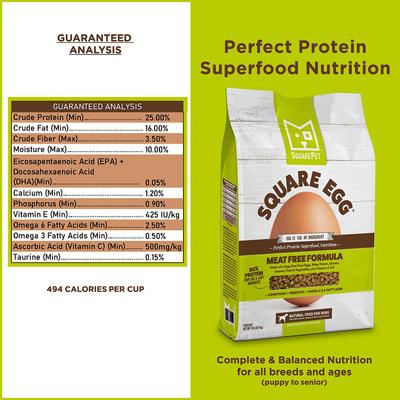 Square Egg Meat Free Formula Dry Dog Food, 4.4-lb bag