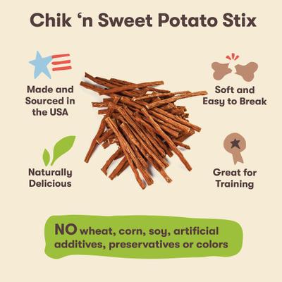 Chik 'n Sweet Potato Stix Dehydrated Dog Treats, 14-oz bag