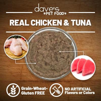 Saucey Pate Chicken & Tuna Recipe Grain-Free Canned Wet Cat Food, 5.5-oz can, case of 24