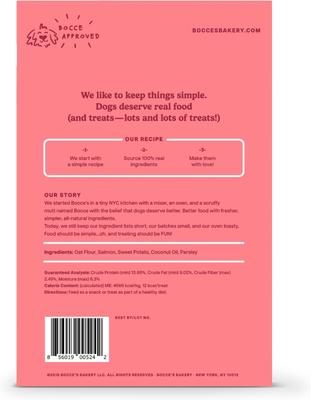 Golosinas para perros con salmón sin trigo al horno, caja de 14 oz