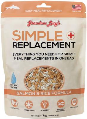 Simple Replacement Salmon & Rice Formula Freeze-Dried Dog Food, 7-oz bag