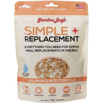 Alimento liofilizado para perros Simple Replacement Salmon & Rice Formula, bolsa de 7 oz