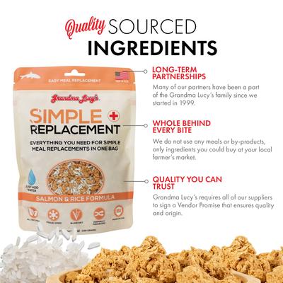 Simple Replacement Salmon & Rice Formula Freeze-Dried Dog Food, 7-oz bag