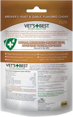 Healthy Skin & Coat Protection Brewer's Yeast & Garlic Flavored Chews Dog Supplement, 60 count