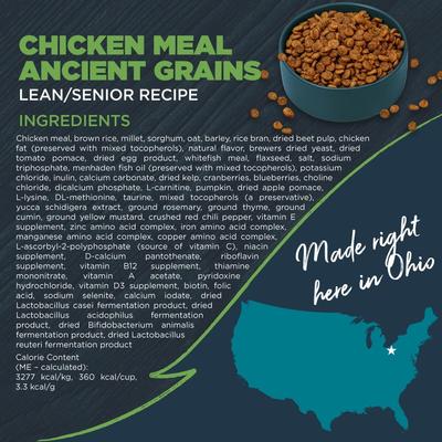 Lean Senior Chicken Meal with Ancient Grains Recipe Dry Dog Food, 4.5-lb bag