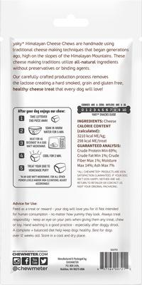 Yaky Himalayan Cheese Dog Treat, Large