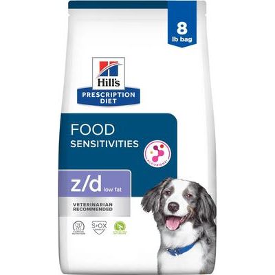Alimento seco para perros con sensibilidades alimentarias, receta de soya hidrolizada baja en grasa z/d, bolsa de 8 lb