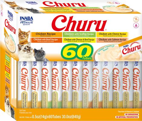 Bundle: Inaba Churu Tuna Creamy Puree + Chicken Variety Pack Lickable Cat Treats