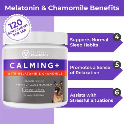 Calming+ Soft Chew Calming Supplement for Dogs, 120 count