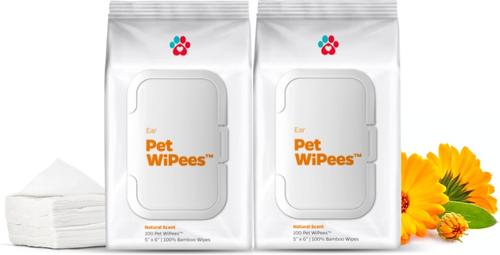 Pet WiPees Natural Scent Cat & Dog Ear Wipes, 200 count