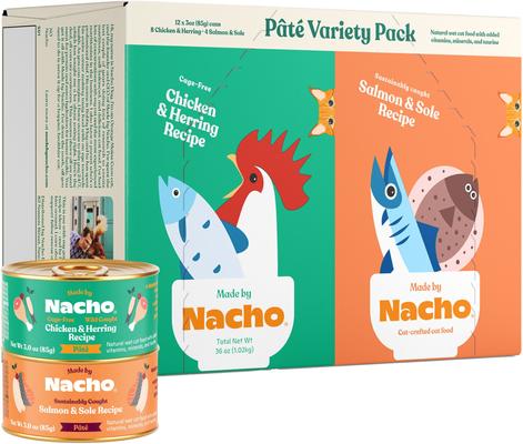 Chicken, Herring & Salmon Variety Pack Grain-Free Pate Wet Cat Food, 3-oz can, case of 12