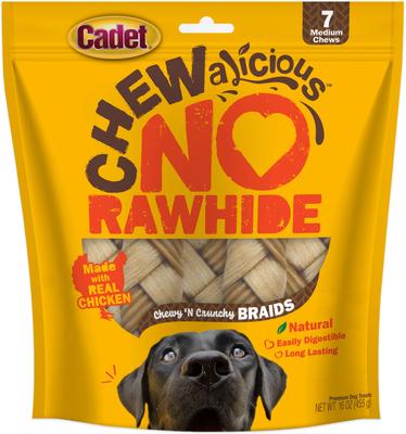 Chewalicious Chewy 'N Crunchy Braids Chicken Flavor Dog Chews, Small, 7 count