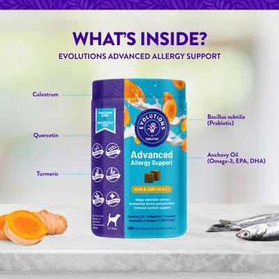 Evolutions Advanced Allergy Soft Chews Dog Supplement, 180 count