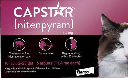 Bundle: Capstar Flea Oral Treatment, 2-25 lbs + Onguard Plus Flea & Tick Spot Treatment for Cats, over 1.5-lbs, 6 Doses (6-mos supply)