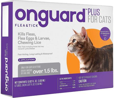 Bundle: Capstar Flea Oral Treatment, 2-25 lbs + Onguard Plus Flea & Tick Spot Treatment for Cats, over 1.5-lbs, 6 Doses (6-mos supply)