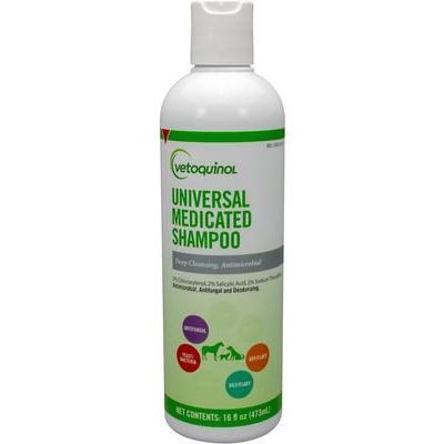 Champú medicado universal para perros y gatos, botella de 16 onzas líquidas