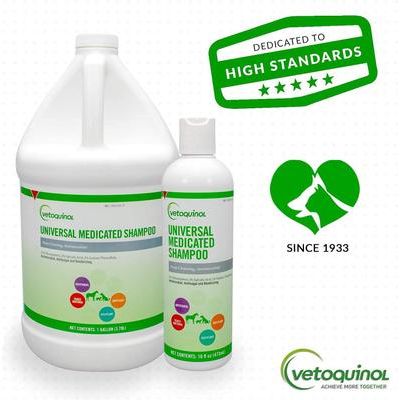 Champú medicado universal para perros y gatos, botella de 16 onzas líquidas
