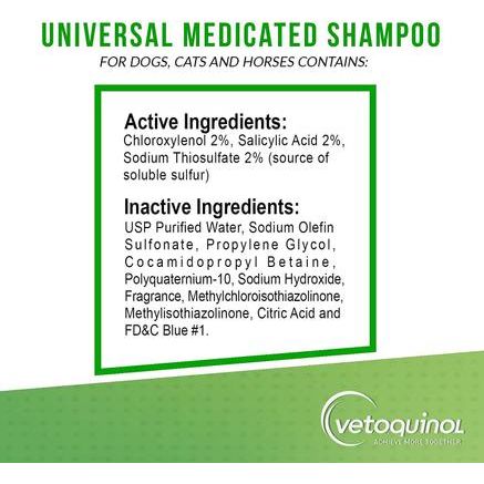 Champú medicado universal para perros y gatos, botella de 16 onzas líquidas