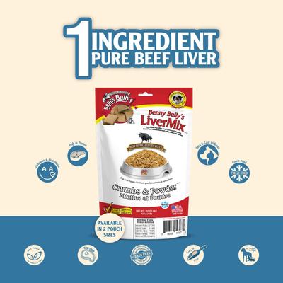 Liver Mix Crumbs & Powder Freeze-Dried Dog Topper, 1-lb bag