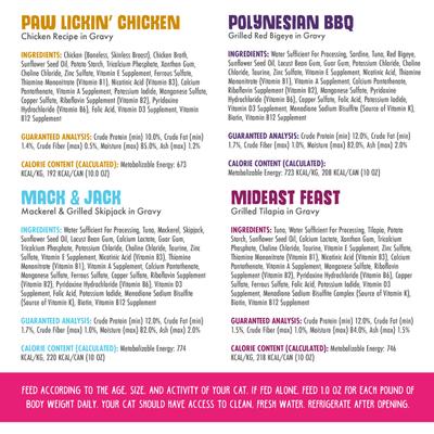 Classic Cat Food Variety Pack Wowzer Meowzer Wet Cat Food, 10-oz can, 12 count