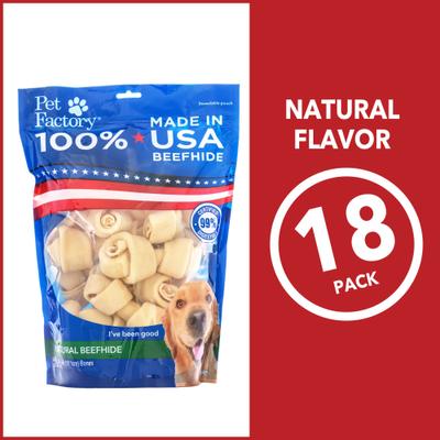 Beefhide 4-inch Natural Flavored Dog Bones, 18 count