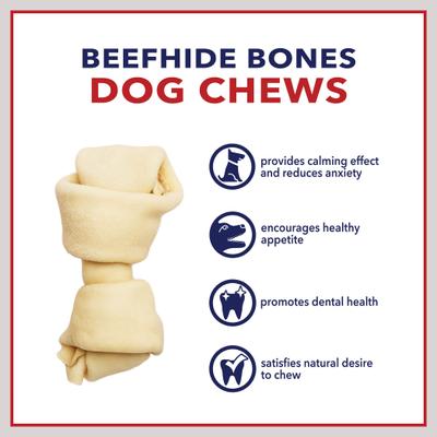 Beefhide 4-inch Natural Flavored Dog Bones, 18 count