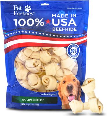 Beefhide 4-inch Natural Flavored Dog Bones, 18 count