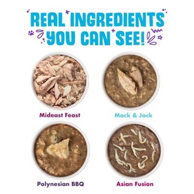 Comida enlatada para gatos Frisky Fishin' Friends, paquete variado, sin cereales, 3 oz, caja de 24