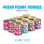 Comida enlatada para gatos Frisky Fishin' Friends, paquete variado, sin cereales, 3 oz, caja de 24